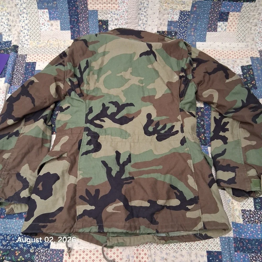 Vintage 1982 Alpha Industries M65 Field Coat Mens XS Regular Woodland Camo US GI